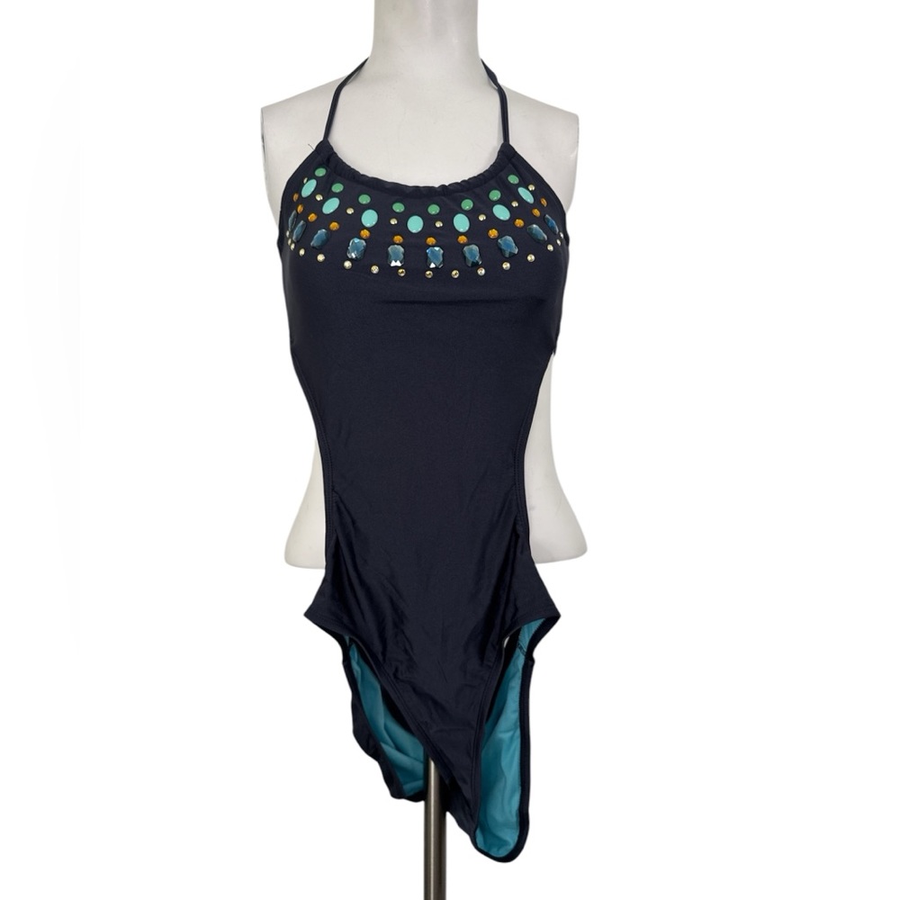 Exhilaration Blue Halter Swimsuit